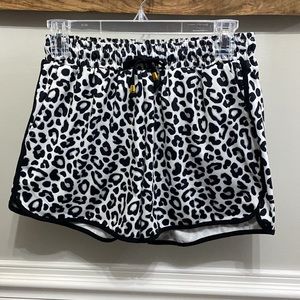 Athletic Shorts by Jess Lea size Medium EUC Black and white leopard print